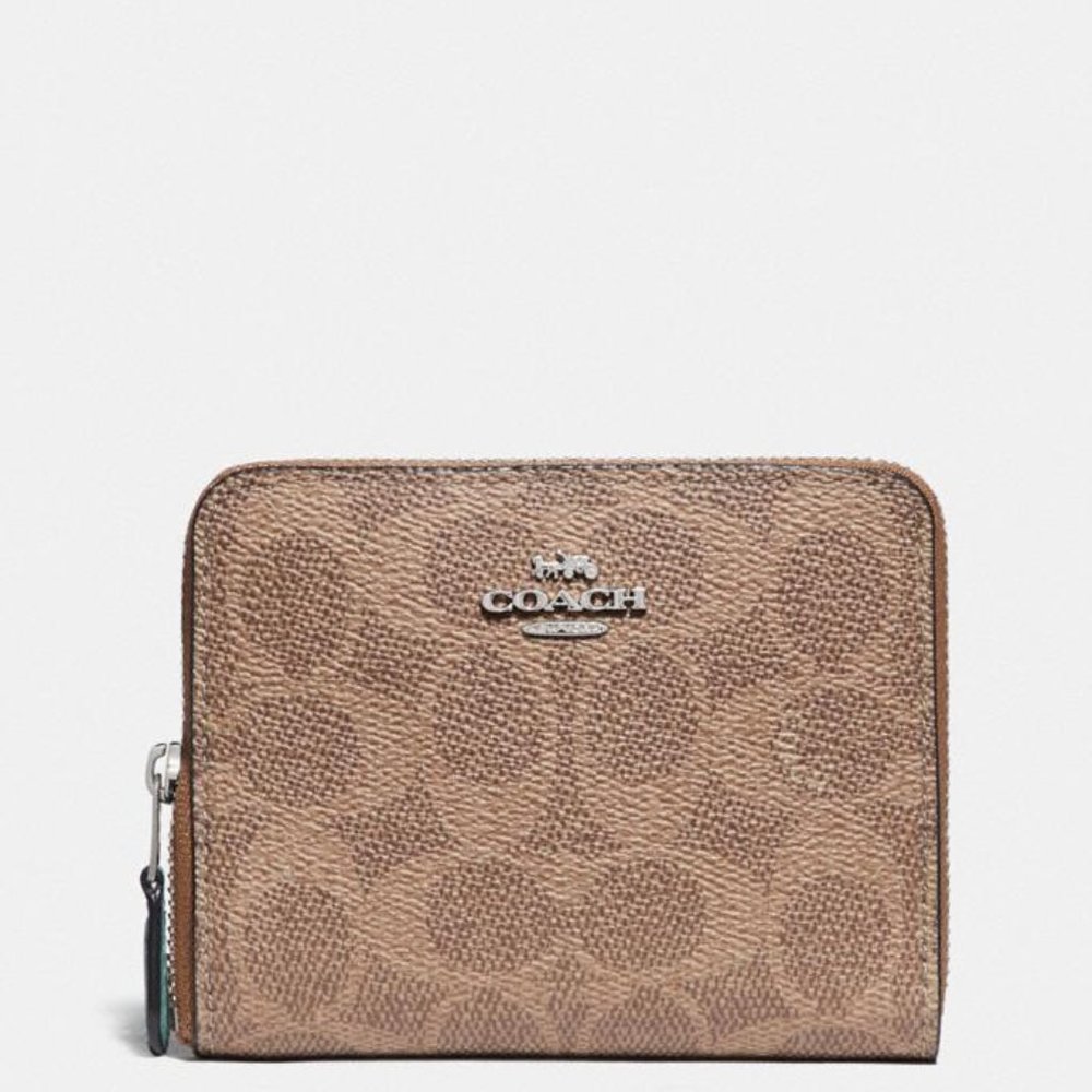 💰💳Coach Smll Zip Wallet Blocked Sig Canvas💰💳